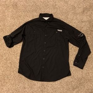 Columbia PFG Omni-Shade Vented Performance UPF40 Sun Black Fishing M Shirt Dry